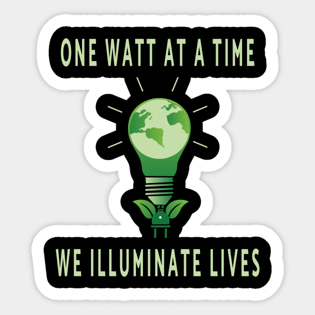 One Watt at a Time, We Illuminate Lives Sticker by Double You Store